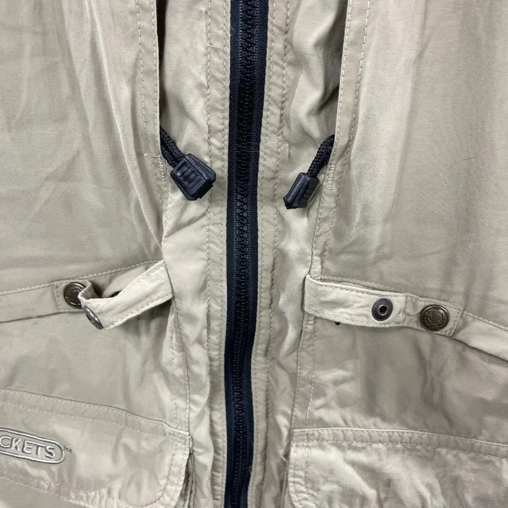 Big Pockets Fishing Vest Khaki XL Full Zip Utility Outdoor Angler Travel Vest
